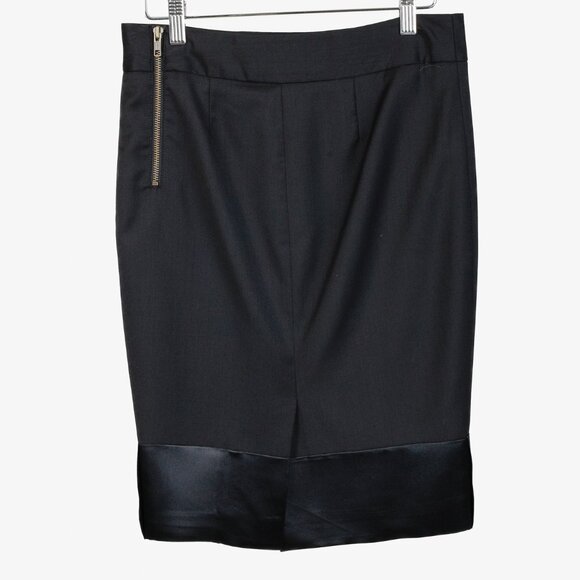 L.A.M.B. Vintage Black Wool and Satin Pencil Skirt - Picture 2 of 10